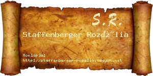Staffenberger Rozália névjegykártya